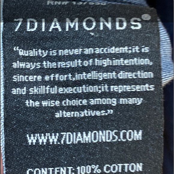 7 Diamonds Mens Long Sleeve Button Front Blue Camo Flip Cuff Shirt Size XL - Picture 10 of 10